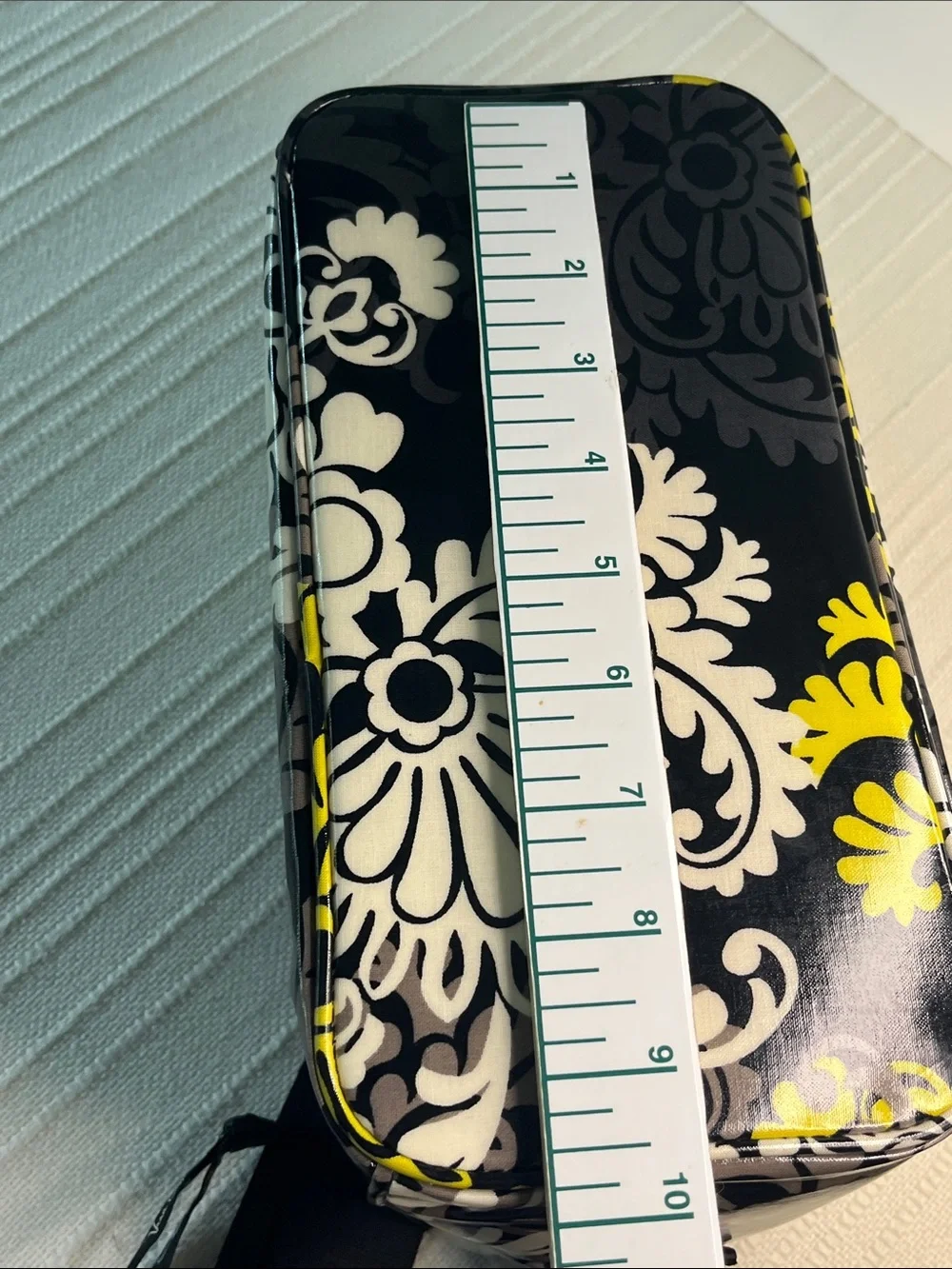 Vera Bradley Black Yellow Floral Shoulder Cosmetic Case